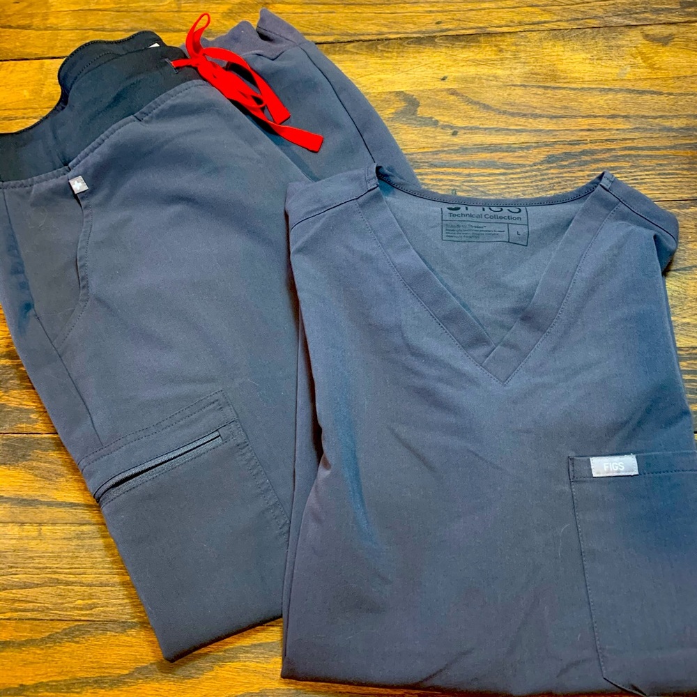 Figs Scrubs Scrub Set Size Large Charcoal